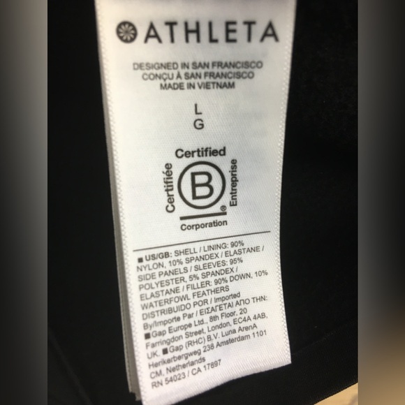 Athleta Inlet Hybrid Quilted Jacket Black Hooded Running Training NWOT Sz L/G - Picture 11 of 13